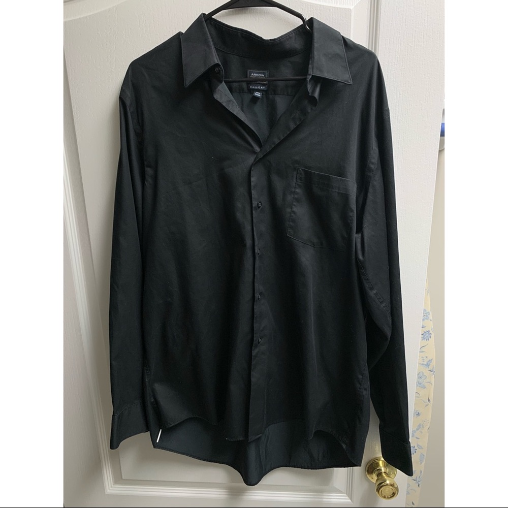 Arrow Button Down Shirt, Black, 17 34/35